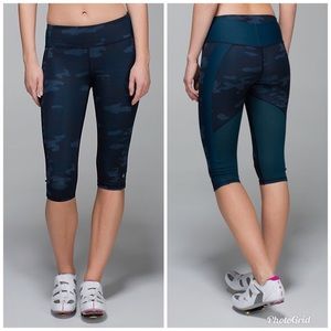 Lululemon Camo Clip In Crops